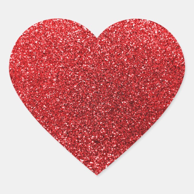 Red glitter heart sticker (Front)