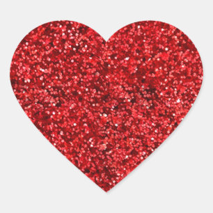 Red Glitter Heart Sticker