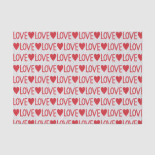 Red Glitter Hearts Love Valentine's Day Gift  Tissue Paper