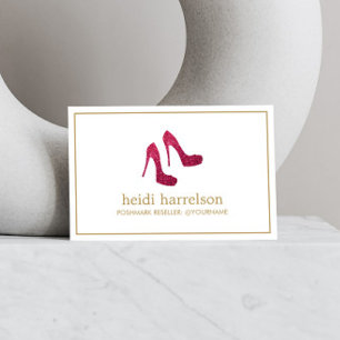 Red Glitter Heels Boutique, Poshmark Seller Business Card