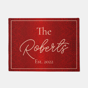 Red Glitter Housewarming New Home Welcome Doormat