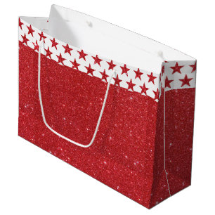 Red glitter large gift bag