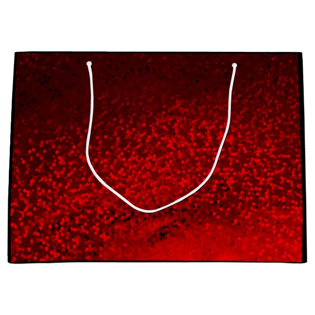 red glitter large gift bag (Front)