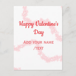 Red glitter lines happy Valentine's day spiral nam Holiday Postcard