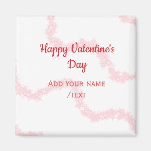 Red glitter lines happy Valentine's day spiral nam Magnet