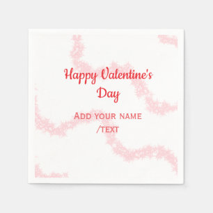 Red glitter lines happy Valentine's day spiral nam Napkin