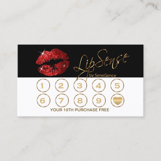 Red Glitter Lip Loyalty Card (Front)