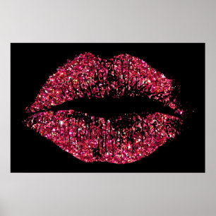 Red Glitter Lips #2 Poster