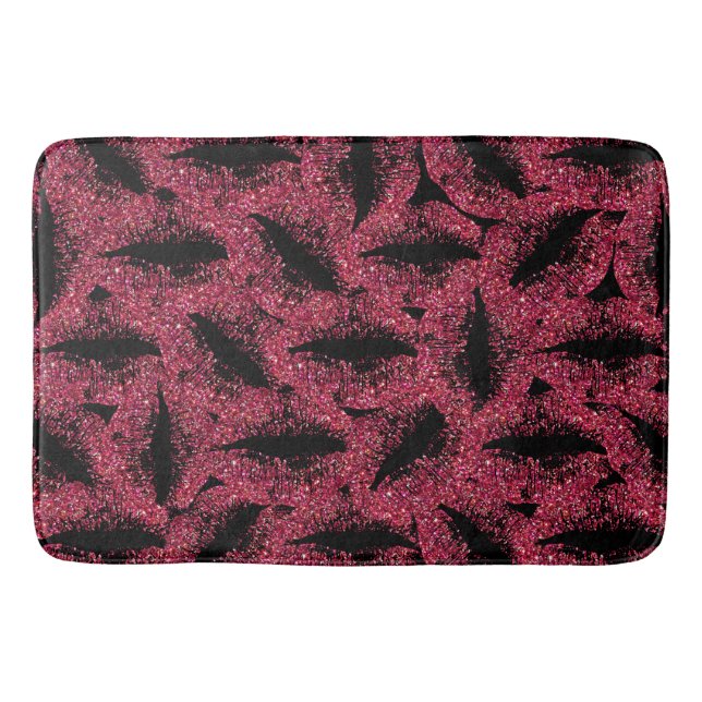 Red Glitter Lips #3 Bath Mat (Front)