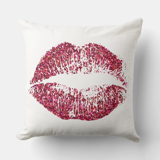 Red Glitter Lips Cushion (Front)