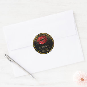 Red Glitter Lips - Representative Classic Round Sticker