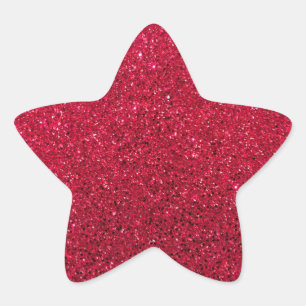 Red glitter-look star sticker