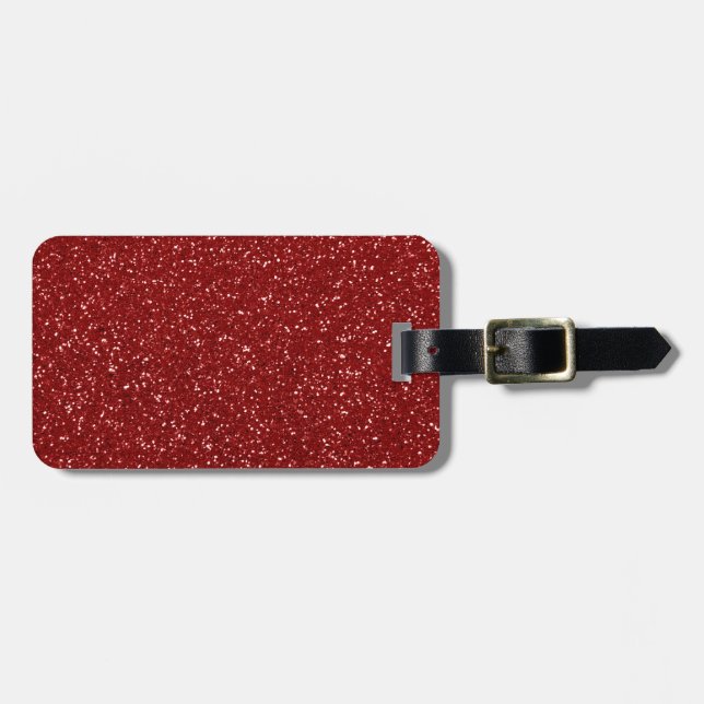 Red Glitter Luggage Tag (Front Horizontal)
