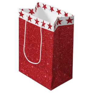 Red glitter   medium gift bag