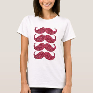 Red Glitter Moustache #2 T-Shirt