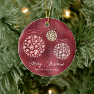 Red Glitter Photo Christmas Ornament