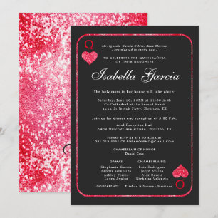 Red Glitter Playing Card   Las Vegas Quinceañera