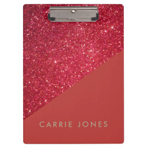 Red Glitter Pretty Gold Business Elegant Clipboard