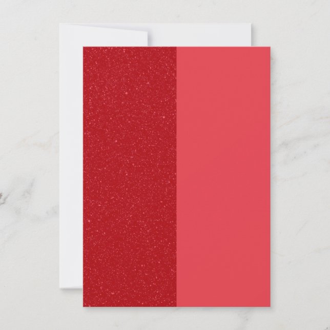 Red Glitter & Solid Split-Panel Thank-You Card (Front)