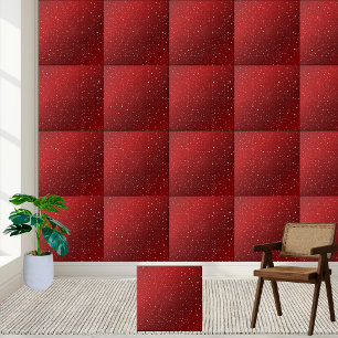 Red Glitter Sparkle Ceramic Tile