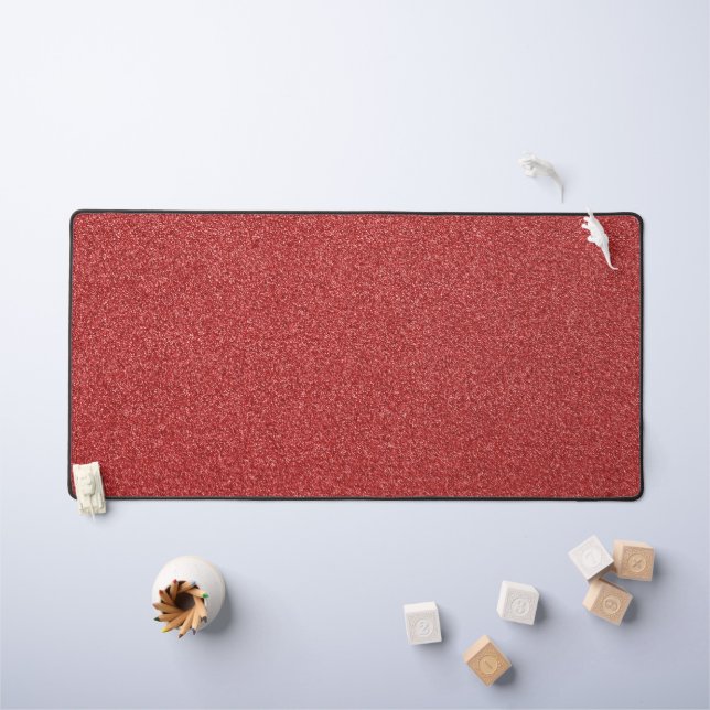 Red Glitter, Sparkle, Glitter Background Desk Mat (Kids Table)