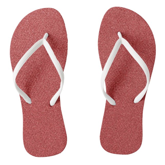 Red Glitter, Sparkle, Glitter Background Flip Flops (Footbed)