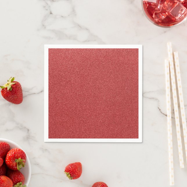 Red Glitter, Sparkle, Glitter Background Napkin (Insitu)