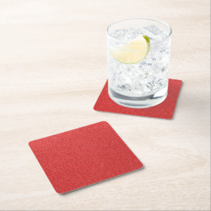 Red Glitter, Sparkle, Glitter Background Square Paper Coaster