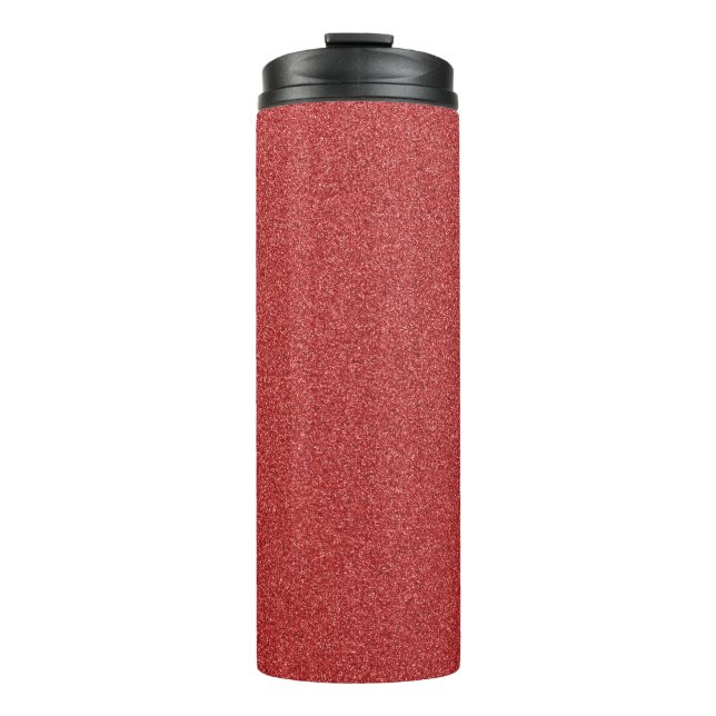 Red Glitter, Sparkle, Glitter Background Thermal Tumbler (Front)