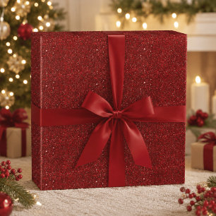 Red Glitter Sparkle Wrapping Paper
