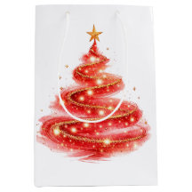 Red Glitter Swirl Christmas Tree