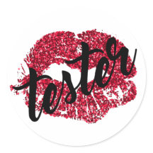 Red Glitter Tester Labels