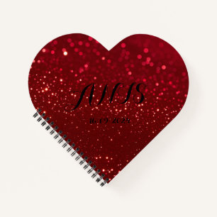 red Glitter texture design Spiral Notebook