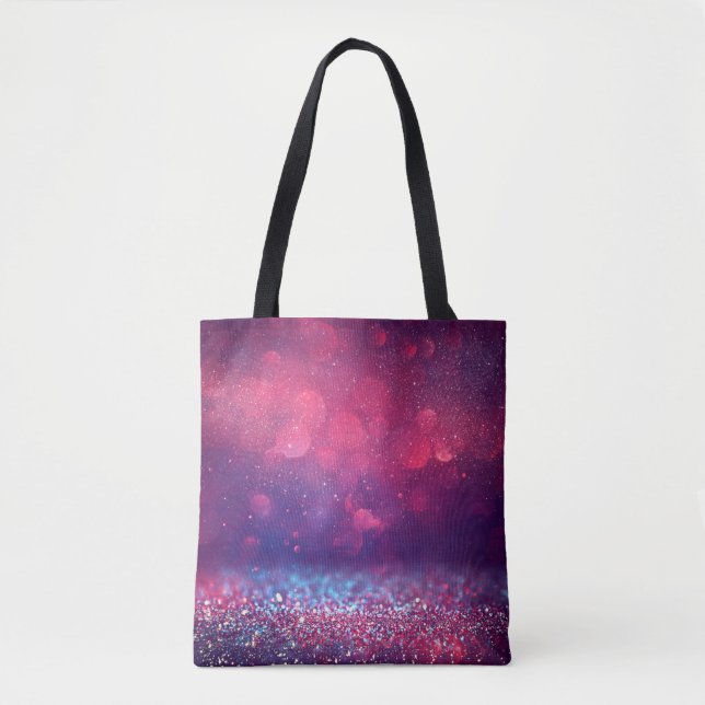 Red glitter vintage lights background. tote bag (Front)