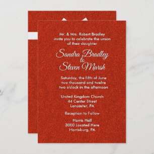 Red Glitter Wedding Invitation