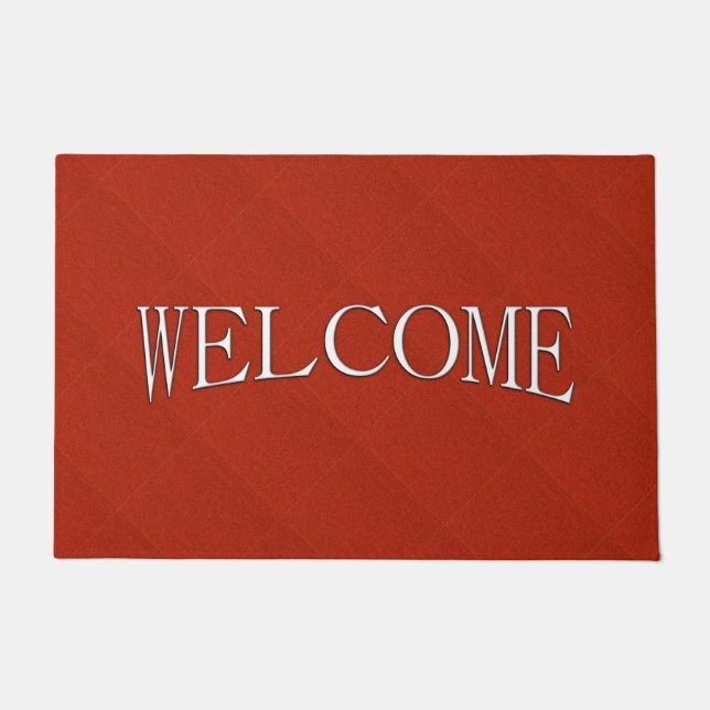 Red Glitter Welcome Doormat (Front)