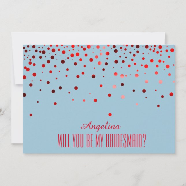 Red Glitter Will you be my bridesmaid? Invitation (Front)