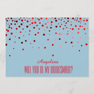 Red Glitter Will you be my bridesmaid? Invitation
