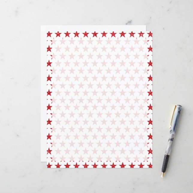 Red glitters stars Christmas (Front/Back In Situ)