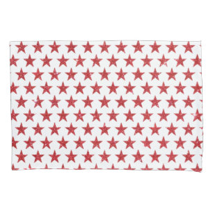 Red glitters stars pillowcase
