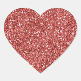 Red Glitz Glitter Heart Sticker