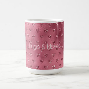 Red Glitzy Glitter Hearts Coffee Mug