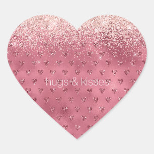 Red Glitzy Glitter Hearts Heart Sticker