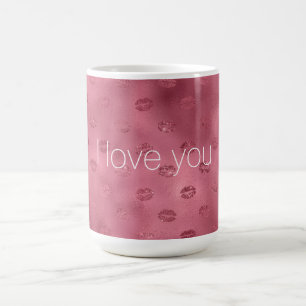 Red Glitzy Lips Love Coffee Mug