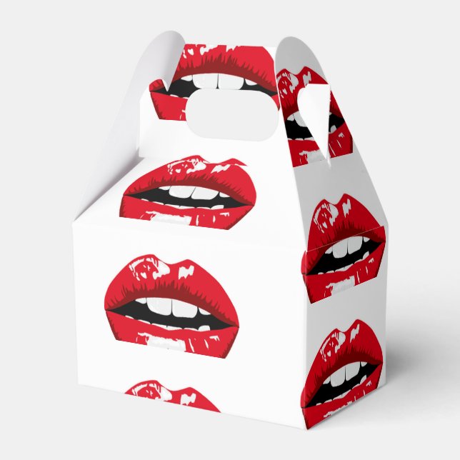 Red glossy lips favour box (Front Side)