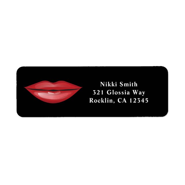 Red Glossy Lips Kiss Chic Modern Glam Beauty (Front)