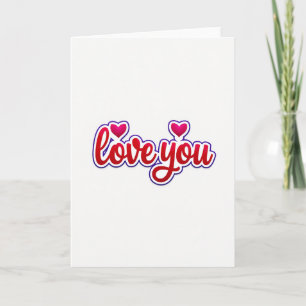 Red Glossy Love You Valentines Card