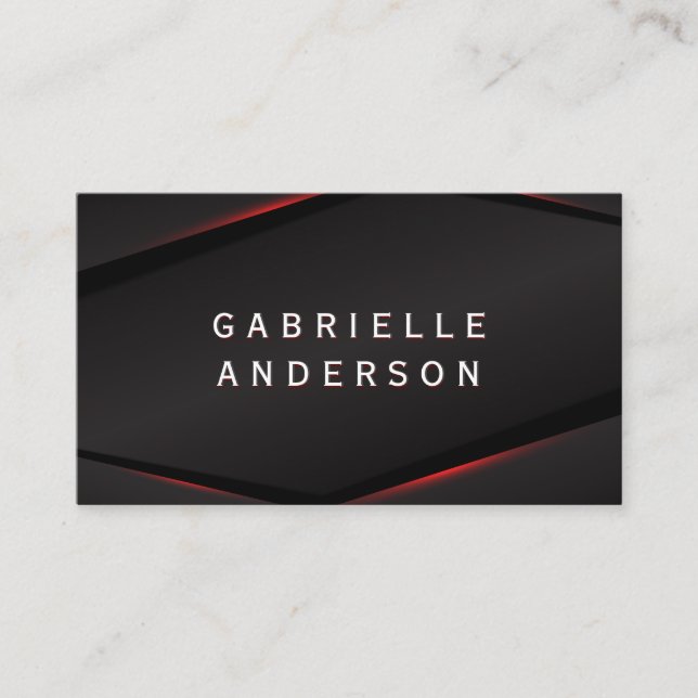 Red Glow Abstract Background Business Card (Front)