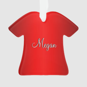 Red Glow Double Name Ornament