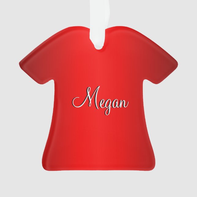 Red Glow Double Name Ornament (Front)